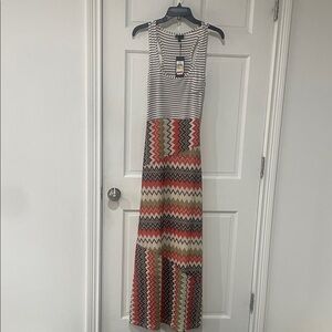 Sean John Black and Red Zigzag Maxi Dress